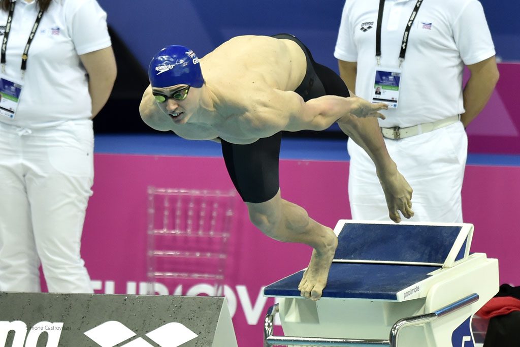Ben Proud will aim to walk tall among the big beasts of the 50m freestyle. Pic: Simone Castrovillari